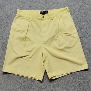 Polo by Ralph Lauren Men's Pale Yellow Men’s Flat Front Shorts Size 34